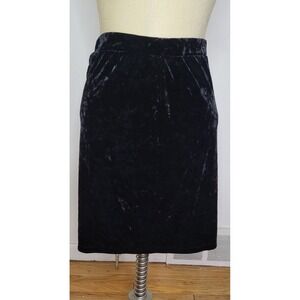 Vintage Candies Women Mini Skirt Black Velvet Slit Grunge Goth 90s Y2K Medium